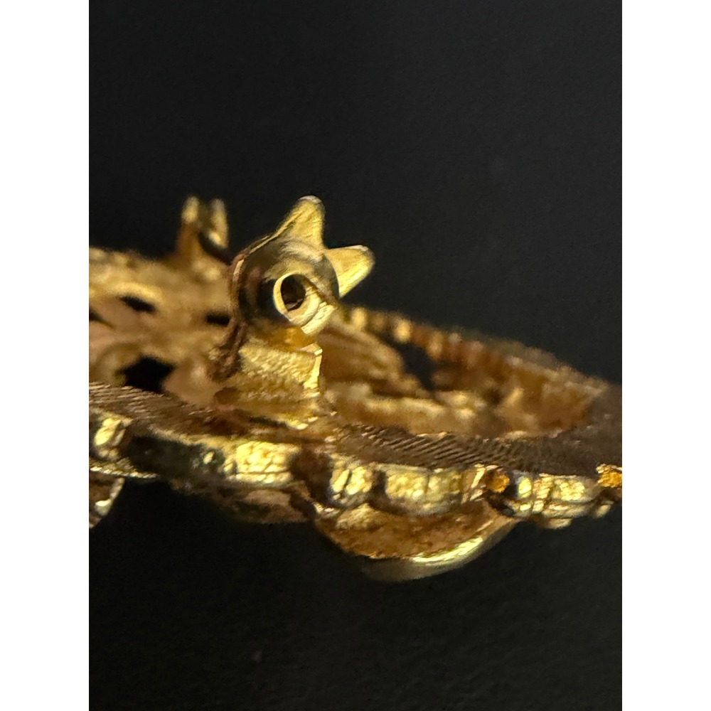 Vintage Florenza Brooch Heraldic Crest Knight Gold Tone READ - Picture 10 of 11